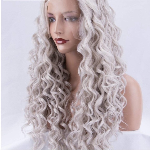 MAY 22” SILVER GREY CURLY LACE-FRONT WIG *NWT main image 5